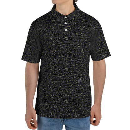 Mardi Gras Polo Shirt for Men The Midnight Parade Moisture Wicking Short Sleeve Golf Top