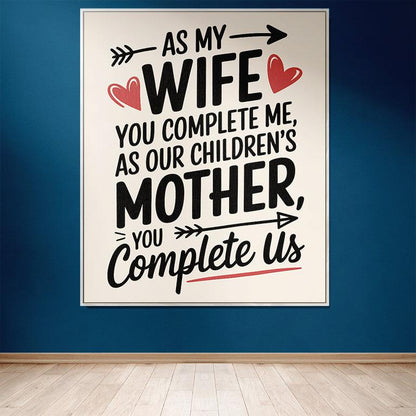 As My Wife You Complete Me 50" x 60" Gift Woven Blanket - Ships Free