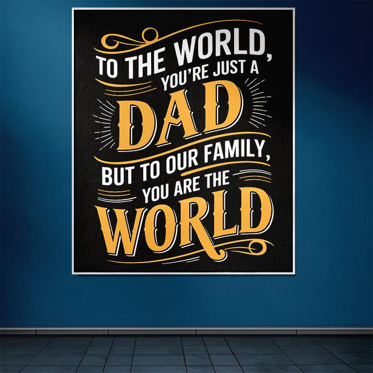 Dad You Are The World 50" x 60" Gift Woven Jacquard Blanket