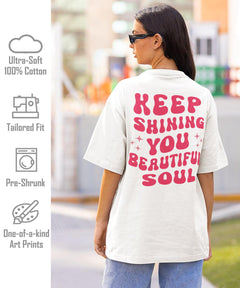 Keep Shining Letter Print Summer Top