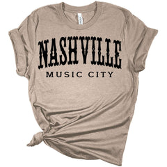 Womens Nashville Shirt Casual Ladies Cute Letter Print Graphic Tees Short Sleeve Western Tops For Women