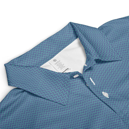 Golfer Polo Shirts for Men Blue Light Weight Moisture Wicking Golf Short Sleeve Dress Tops
