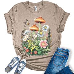 Womens Floral Shirts Trendy Wildflower Cottagecore Graphic Tees