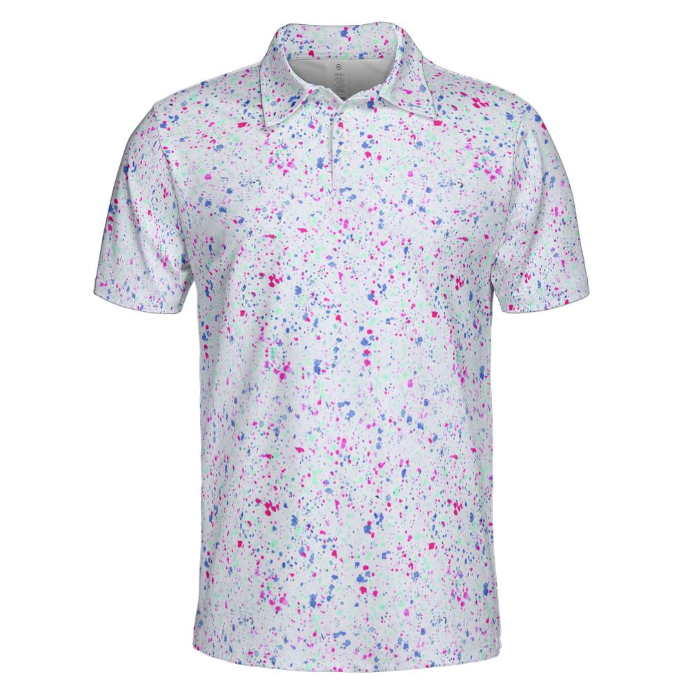 Polo Shirts for Men Funny Stop Looking At My Putt Moisture Wicking Short Sleeve Golf Top