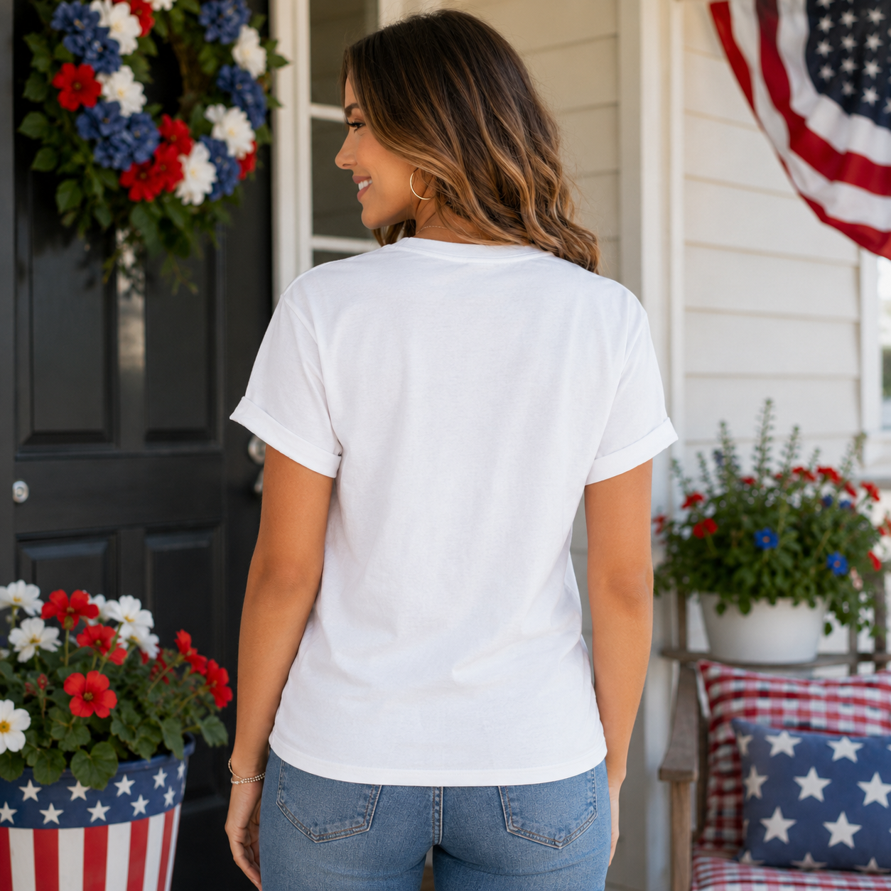 Women's 4th of July Shirts Vintage Patriotic Graphic Tees Short Sleeve Outfit Bella Summer Tops