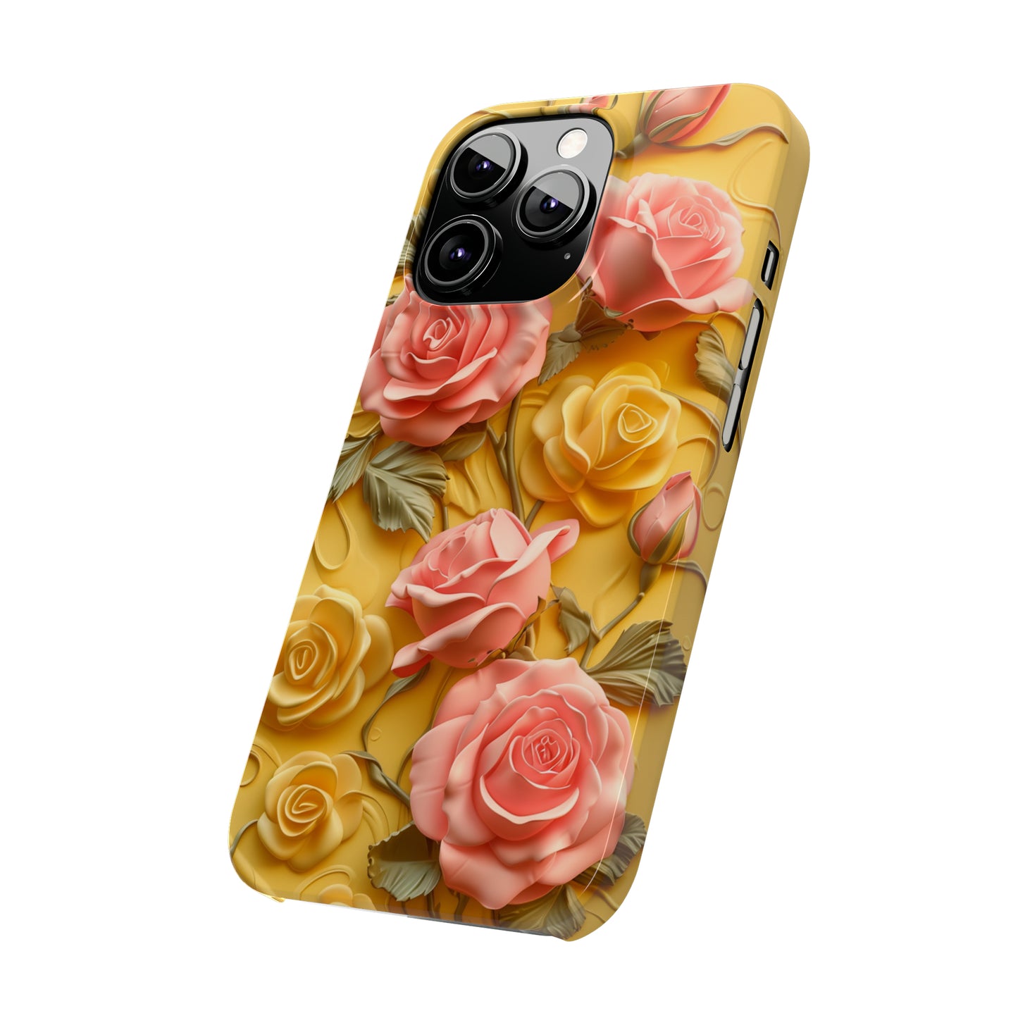 Pink And Yellow Roses 3D Style Print iPhone Case