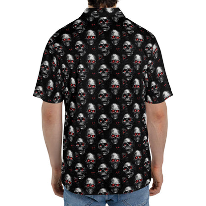 Vampire Skull Halloween Polo Shirt for Men Moisture Wicking Short Sleeve Golf Top