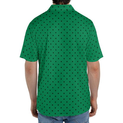 St Patricks Day Polo Shirts for Men Shamrock Print Moisture Wicking Short Sleeve Golf Top