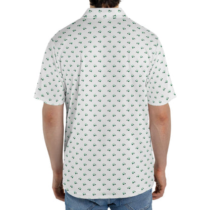 St Patricks Day Polo Shirts for Men Shamrock Golf Cart Moisture Wicking Short Sleeve Golf Top