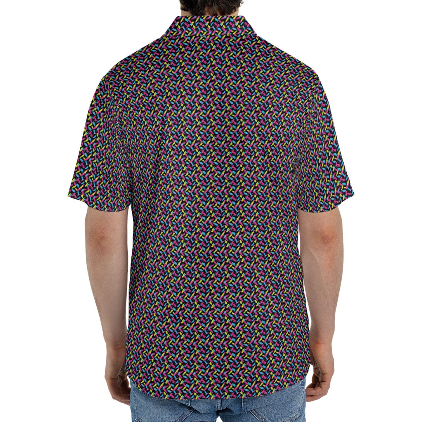 Neon Polo Shirt for Men Retro 90s Moisture Wicking Short Sleeve Golf Top