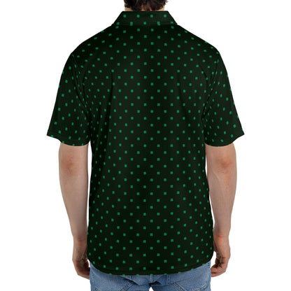 St Patricks Day Polo Shirts for Men Dark Emerald Shamrock Moisture Wicking Short Sleeve Golf Top