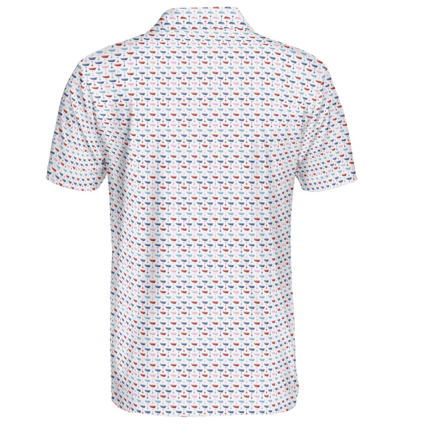 Short-sleeve shirt with a small pattern on a white background