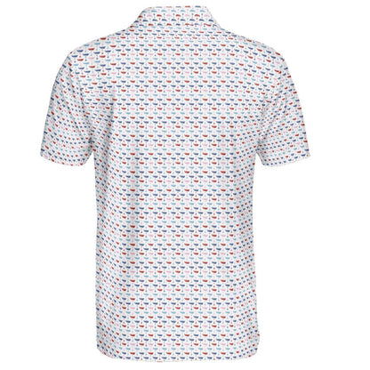 Short-sleeve shirt with a small pattern on a white background