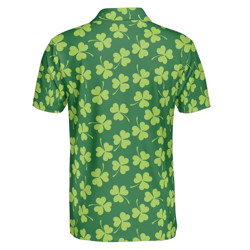 St. Patrick's Day Clover Polo Shirts for Men, Golf Shirts for Men and Men's Polo Moisture Wicking Shirts Short Sleeve