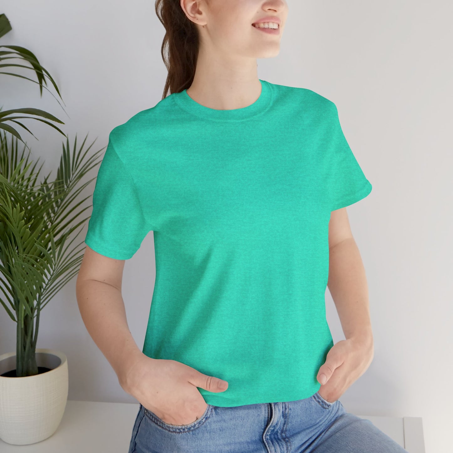 Womens Heather Sea Green T Shirts Premium Casual Short Sleeve Shirts Oversized Tops