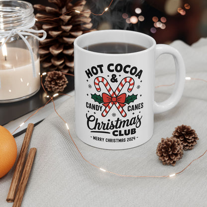 Hot Cocoa & Candy Canes Christmas Club Family Coffee Mugs 11 oz