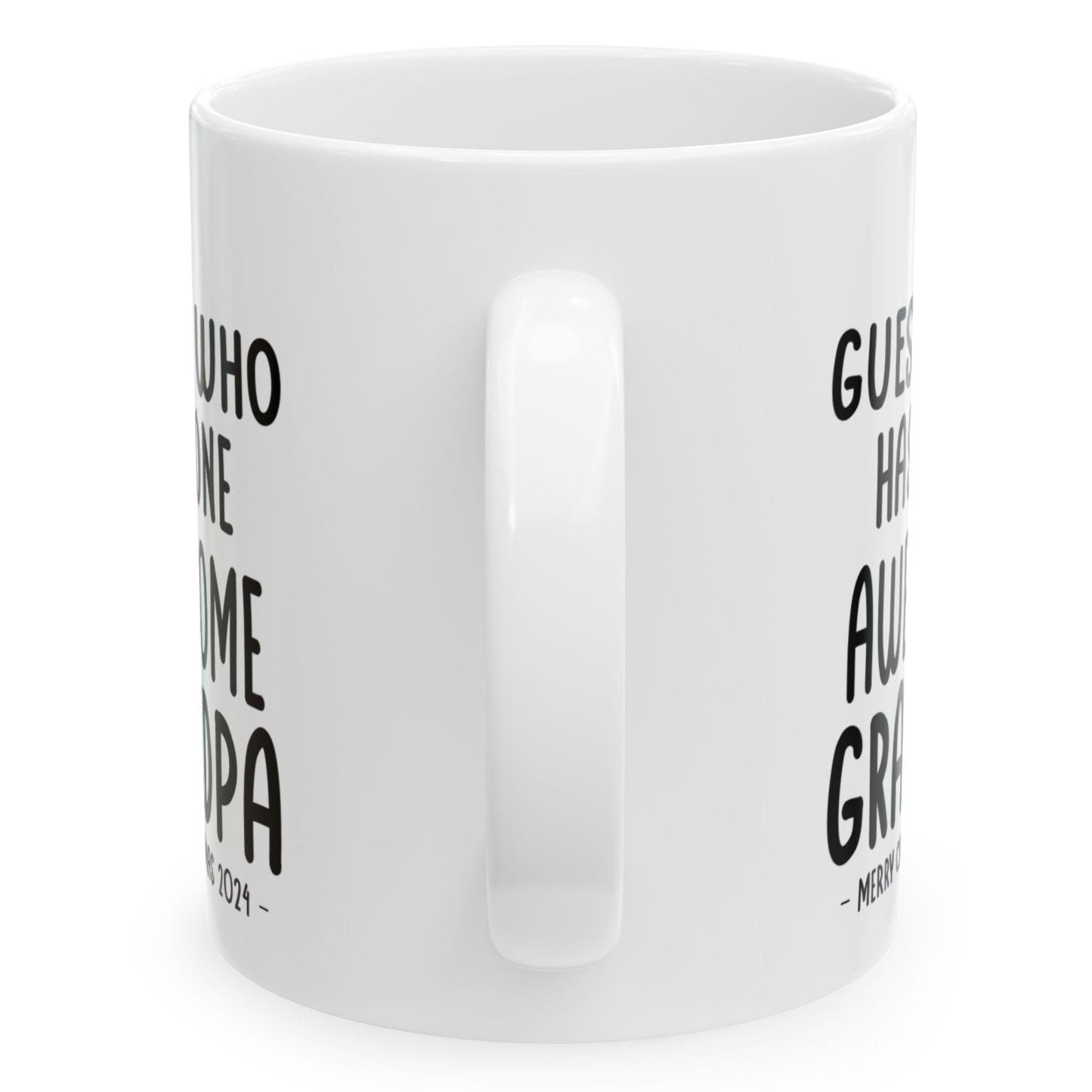 Guess Who Has One Awesome Grandpa Christmas 2024 Gift Coffee Mugs 11 oz