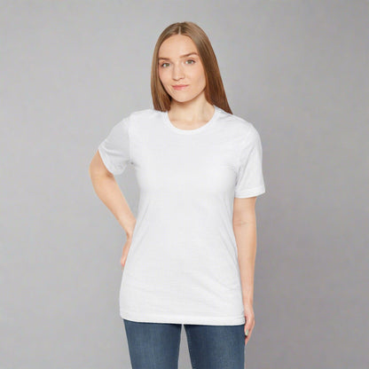 Womens Solid White Blend T Shirts Premium Casual Short Sleeve Shirts Oversized Tops