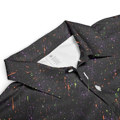 Halloween Polo Shirt for Men Black Spooky Party Style Moisture Wicking Short Sleeve Golf Top
