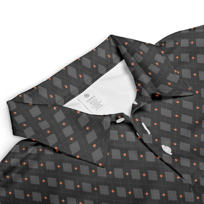 Black Halloween Polo Shirt for Men Spider Print Moisture Wicking Short Sleeve Golf Top