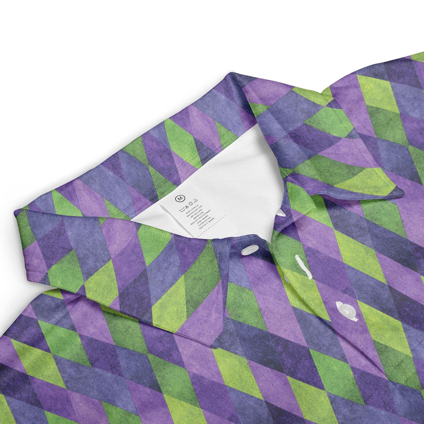 Mardi Gras Polo Shirt for Men Purple Green Argyle Party Design Moisture Wicking Short Sleeve Golf Top