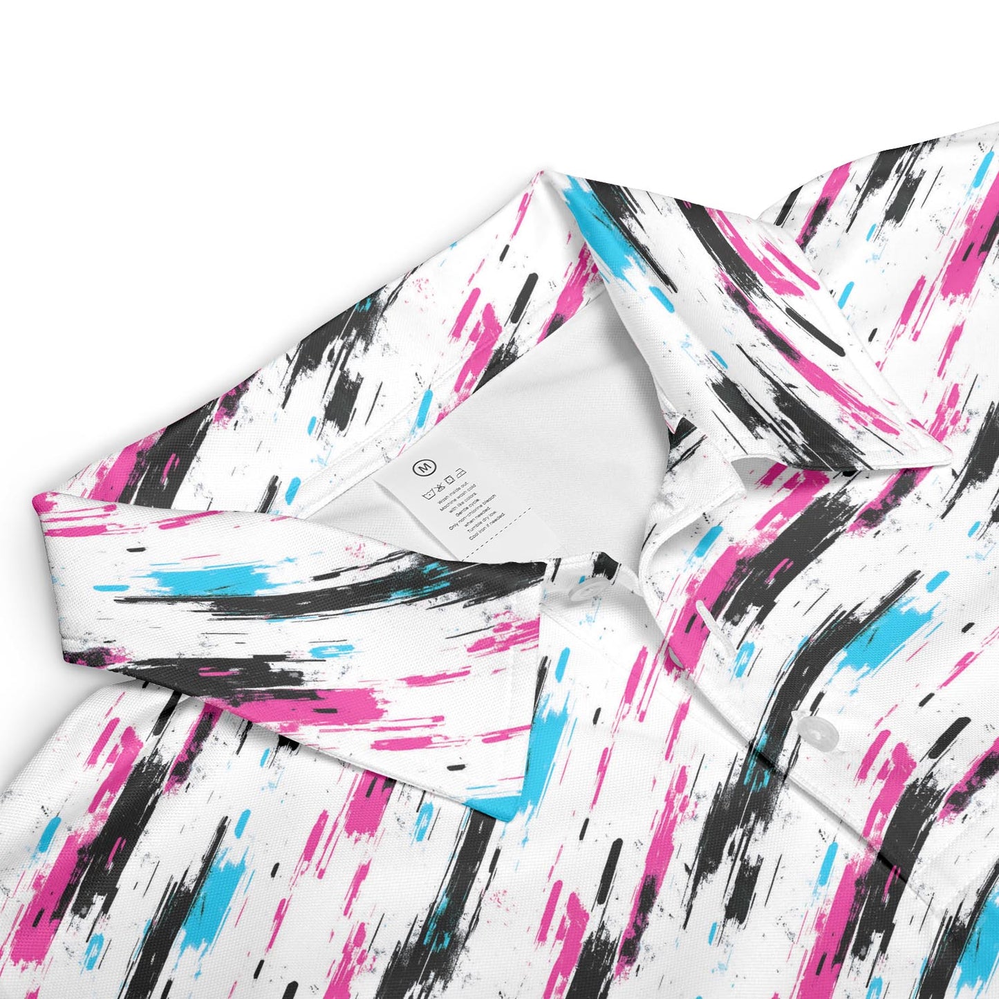 Retro 90s Polo Shirt for Men Neon Moisture Wicking Short Sleeve Golf Top