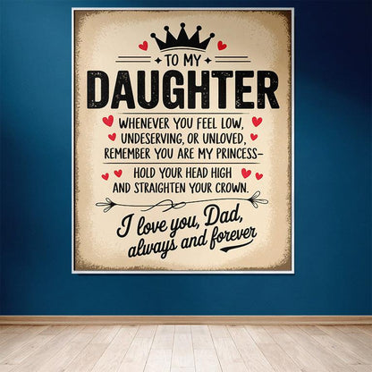 To My Daughter You Are My Princess 50" x 60" Gift Woven Blanket - Ships Free