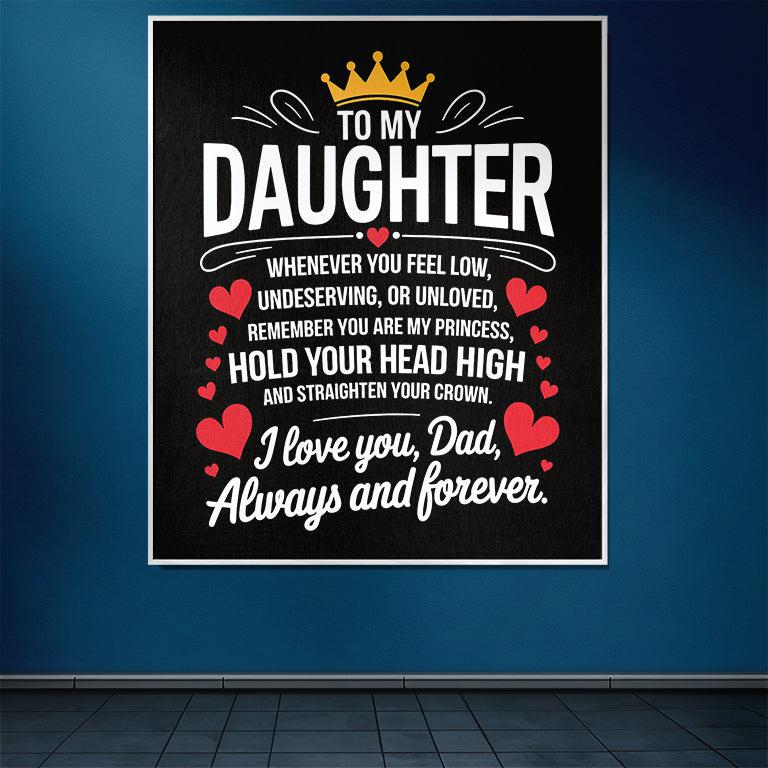 To My Daughter You Are My Princess Love Dad 50" x 60" Gift Woven Jacquard Blanket