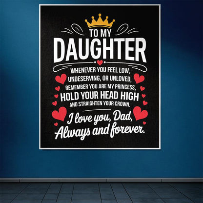 To My Daughter You Are My Princess Love Dad 50" x 60" Gift Woven Jacquard Blanket