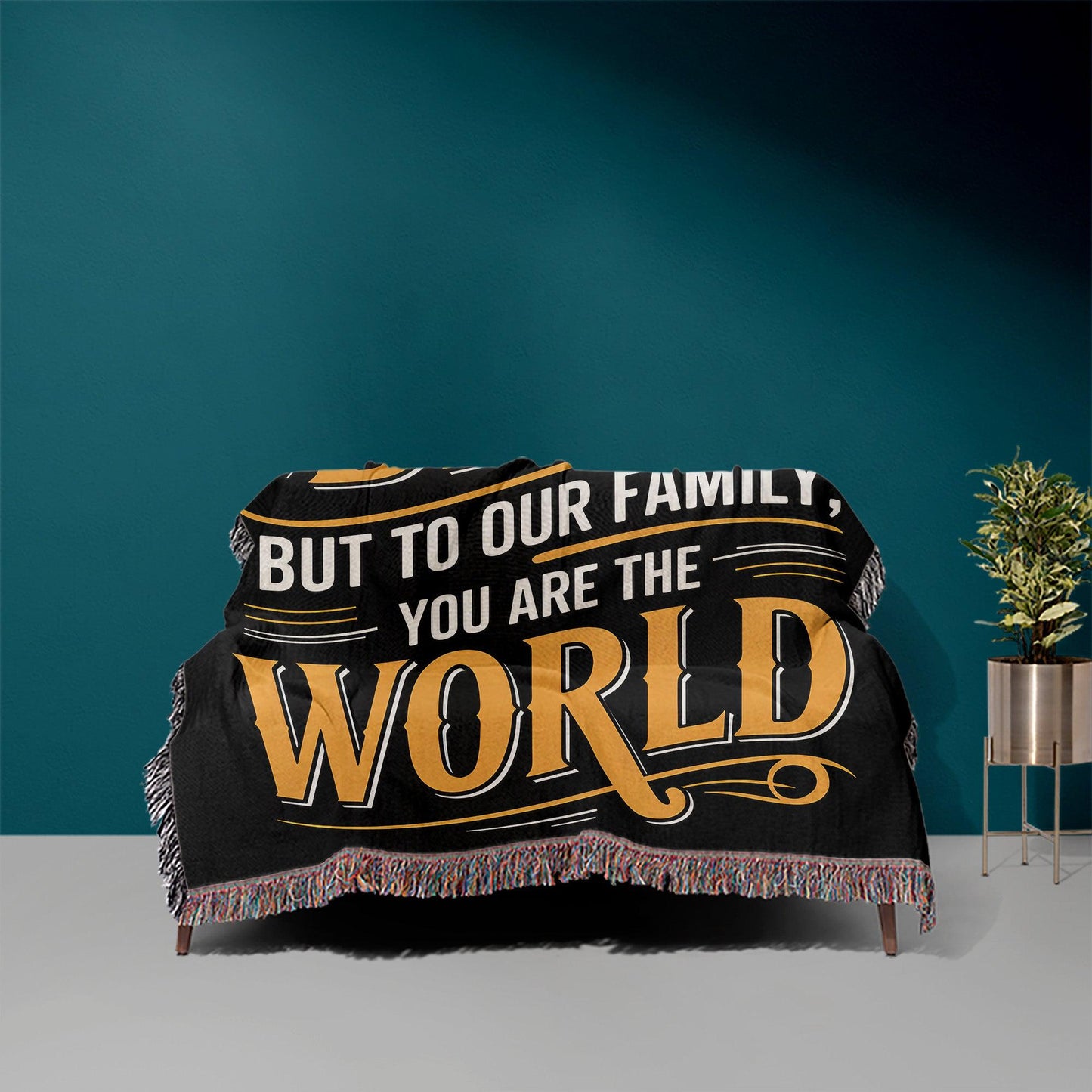 Dad You Are The World 50" x 60" Gift Woven Jacquard Blanket