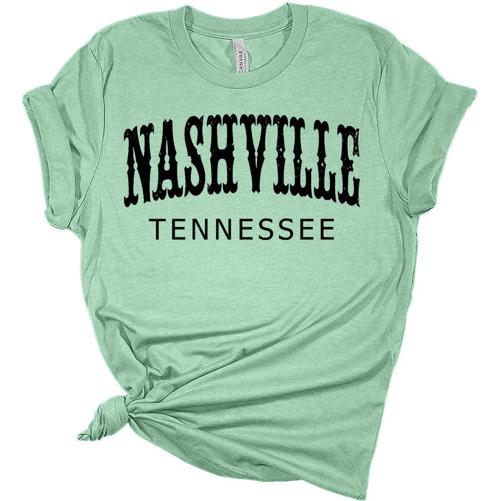 Womens Nashville Tennessee Letter Print T-Shirt
