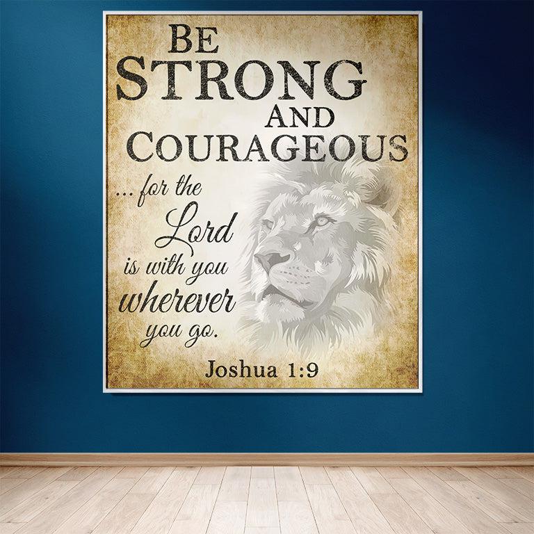 Be Strong and Courageous 50" x 60" Christian Gift Woven Jacquard Blanket