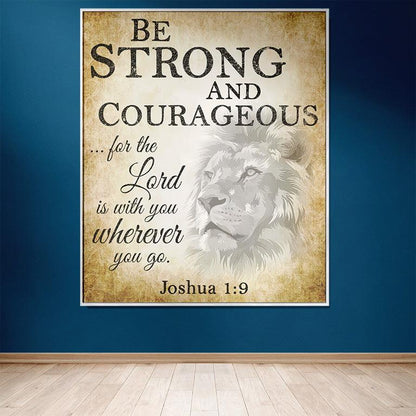Be Strong and Courageous 50" x 60" Christian Gift Woven Jacquard Blanket