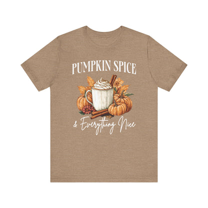 Womens Pumpkin Spice Everything Nice Thanksgiving Graphic Tees - PF