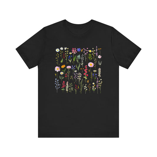 Boho Shirts for Women Vintage Floral Wildflowers T Shirts Floral Trendy Graphic Tees Success Active - PF