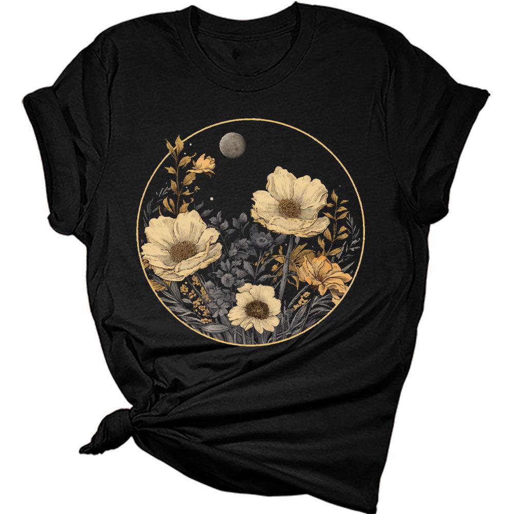 Womens Floral Shirts Trendy Wildflower Vintage Graphic Tees Trendy Short Sleeve T Shirts Bella Summer Tops