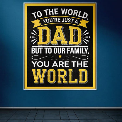 Dad You Are The World To Our Family 50" x 60" Gift Woven Jacquard Blanket