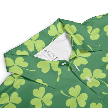 St. Patrick's Day Clover Polo Shirts for Men, Golf Shirts for Men and Men's Polo Moisture Wicking Shirts Short Sleeve