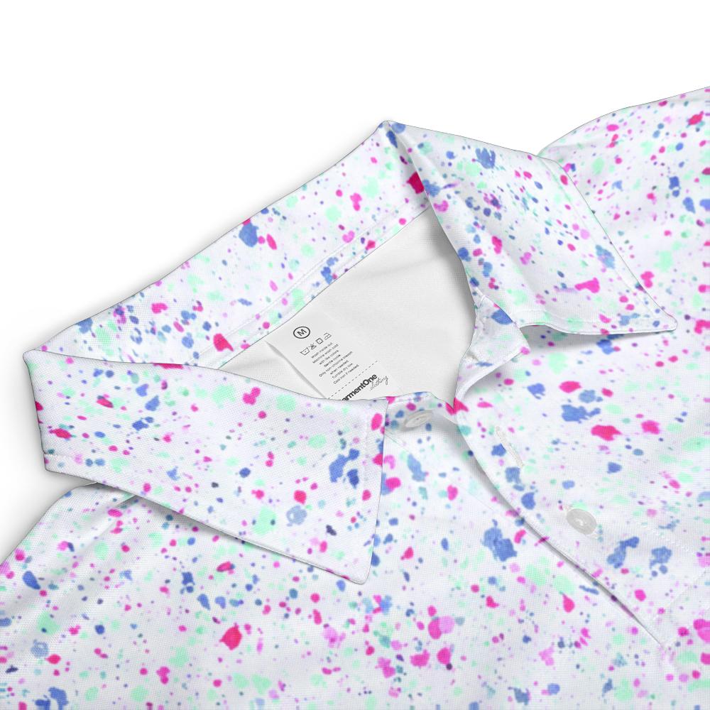 Polo Shirts for Men Funny Stop Looking At My Putt Moisture Wicking Short Sleeve Golf Top