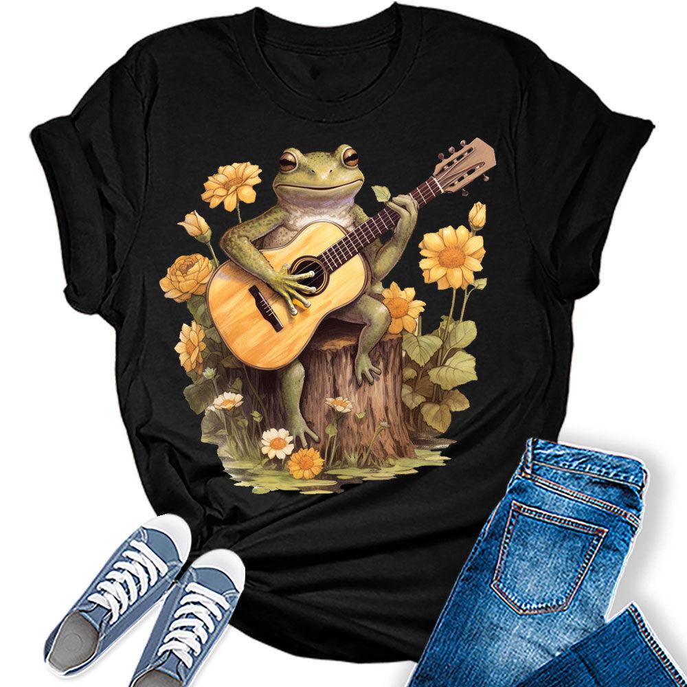 Frog Shirt Cute Cottagecore Clothing Graphic Tees for Women Vintage Aesthetic T Shirts