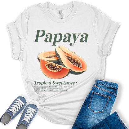 Papaya Shirt Fruit Aesthetic Cute Graphic Tees For Women