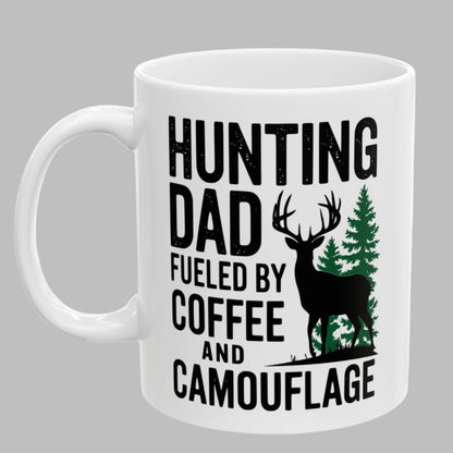 Hunting Dad Funny Fueled By Coffee Birthday Christmas Gift 11oz Coffee Mug