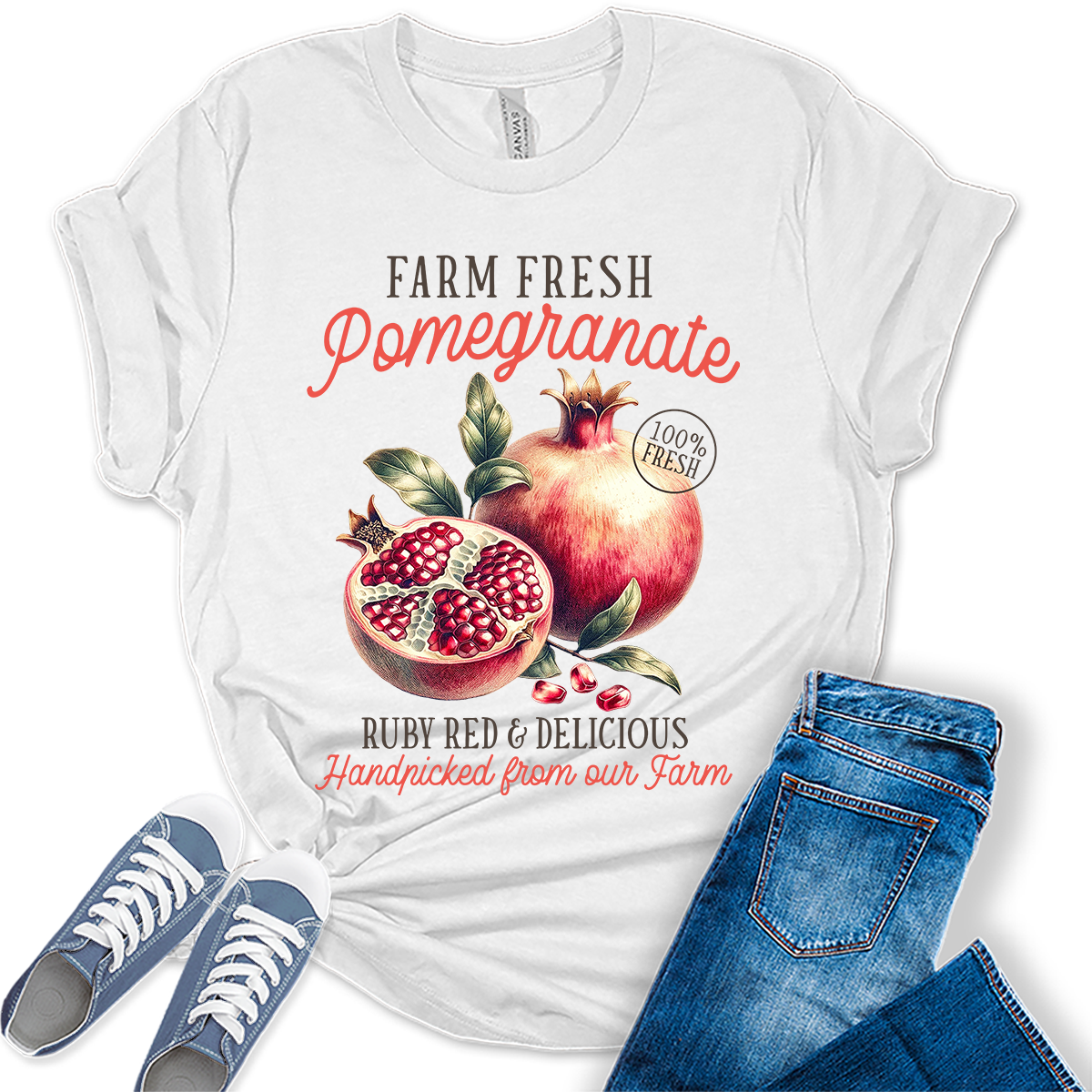 Pomegranate Shirt Fruit Aesthetic Cute Graphic Tees For Women