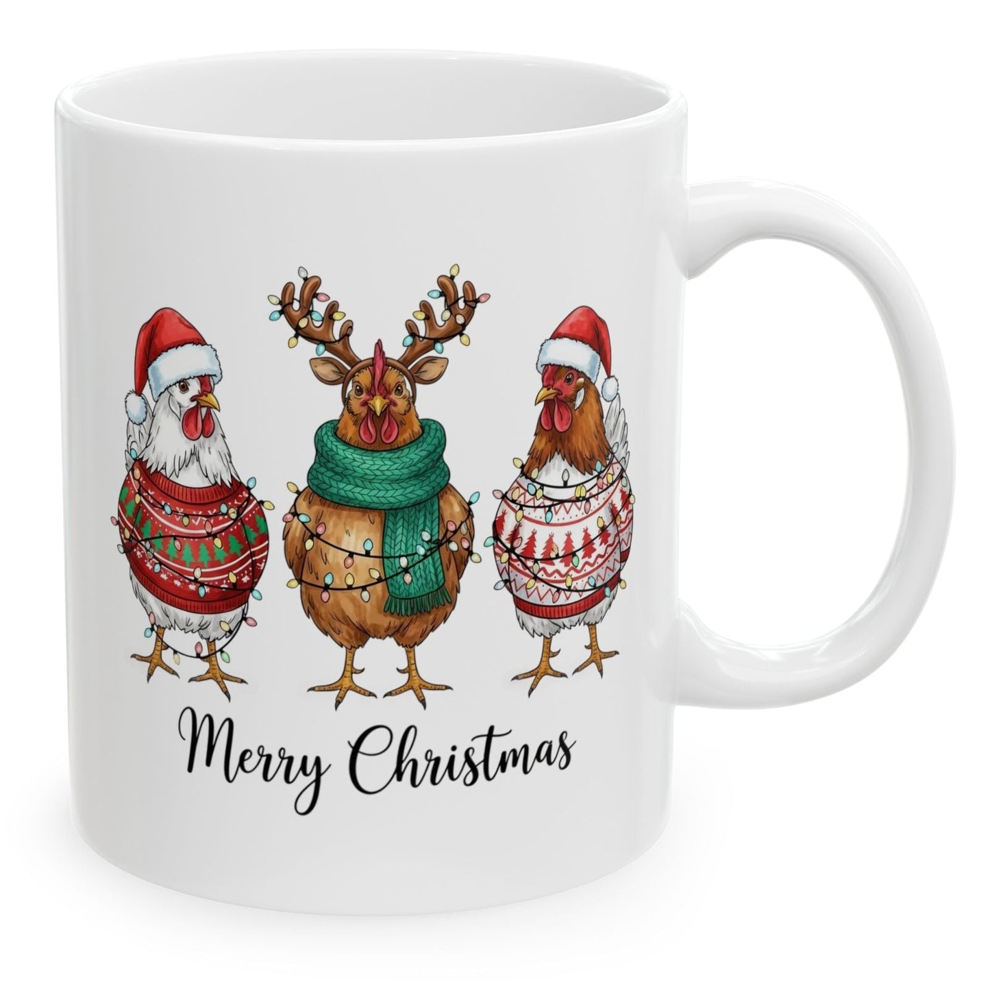 Funny Chicken Merry Christmas Gift Mug