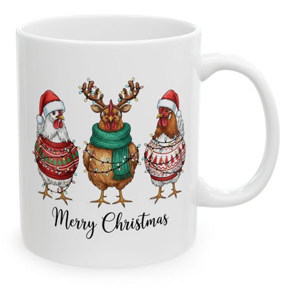 Funny Chicken Merry Christmas Gift Mug