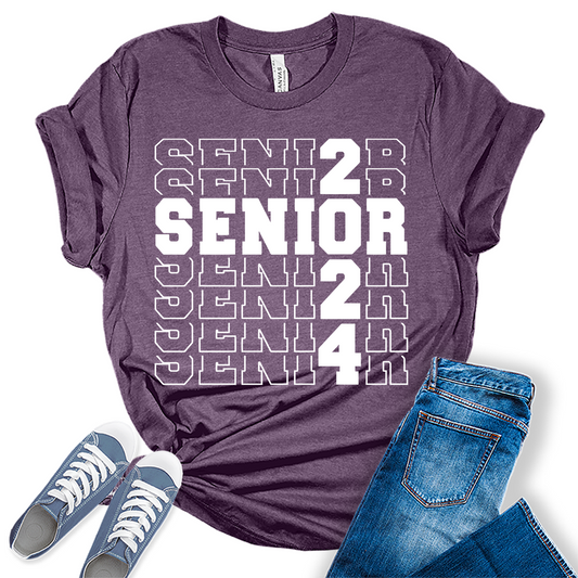 Senior 2024 Graduation Shirt Women Graphic Tees