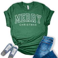 Merry Christmas Shirts For Women's Graphic Tee
