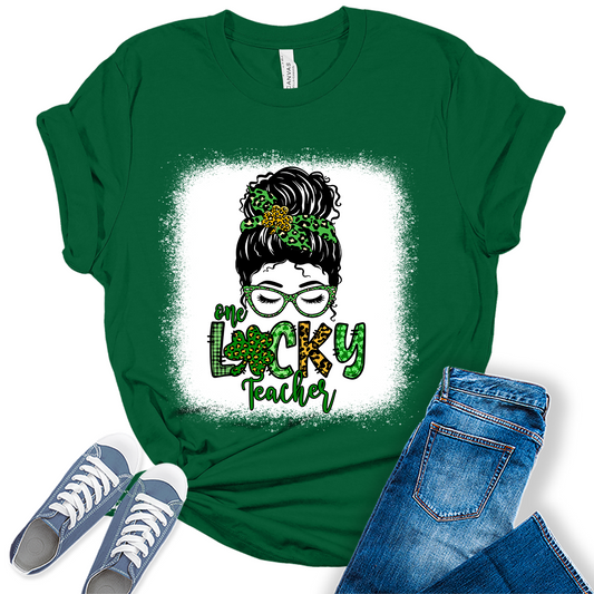 One Lucky Teacher Shirt For Women St. Patrick's Day