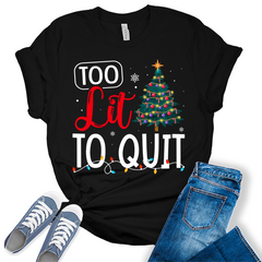 To Lit To Quit Christmas Shirt For Women