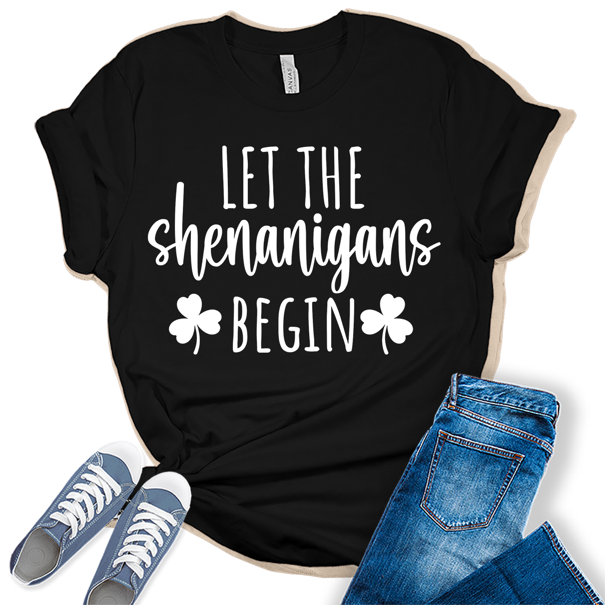 Let The Shenanigans Begin T Shirt St Patricks Day Shirt Womens Graphic Tees